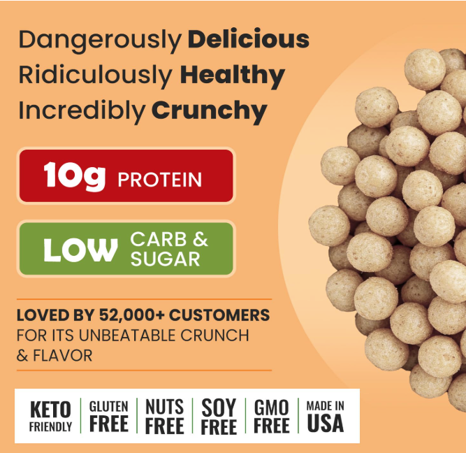 Cinnamon Roll Coated Protein Crisps