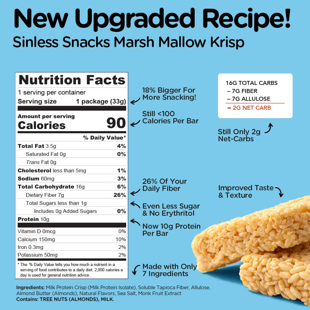 Marsh Mallow Krisp Bar by Sinless Snacks (Carro)