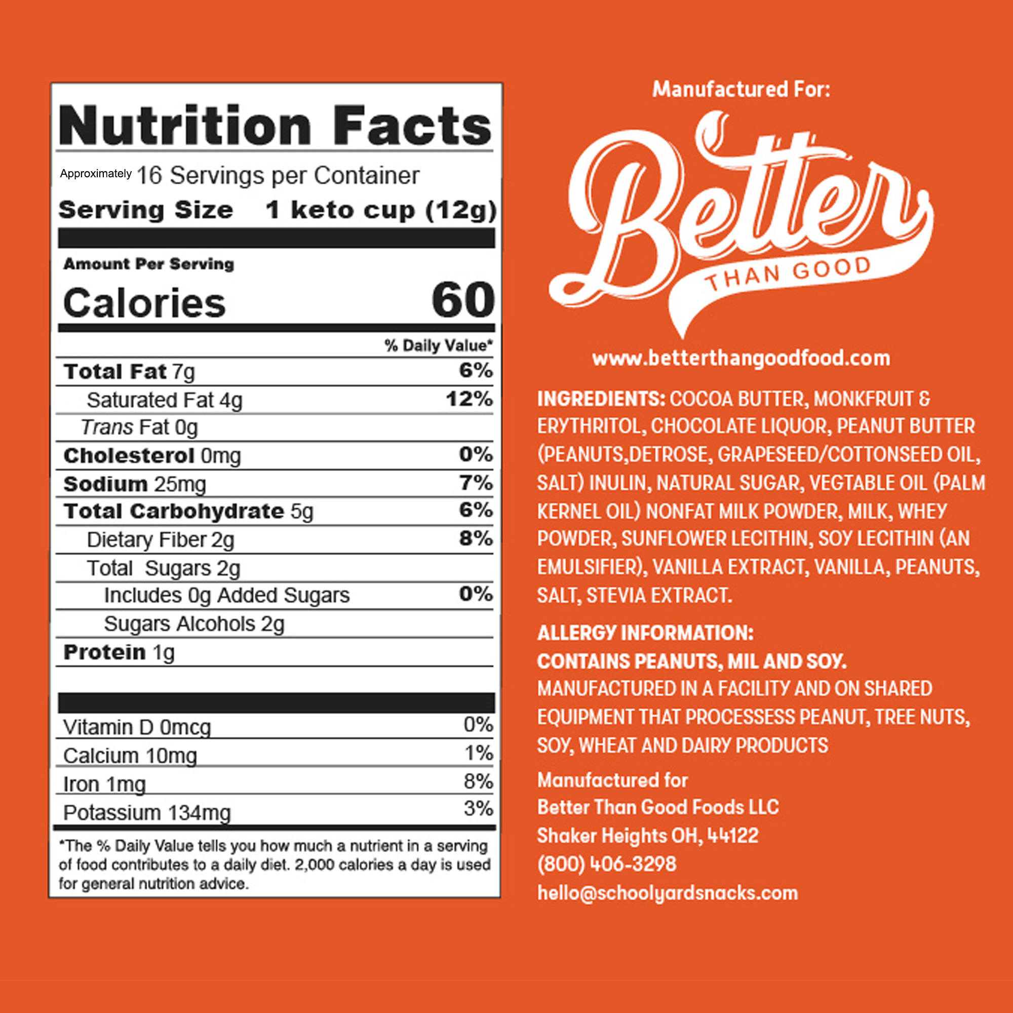 Low Carb Peanut Butter Cups 6oz (1 Pack)