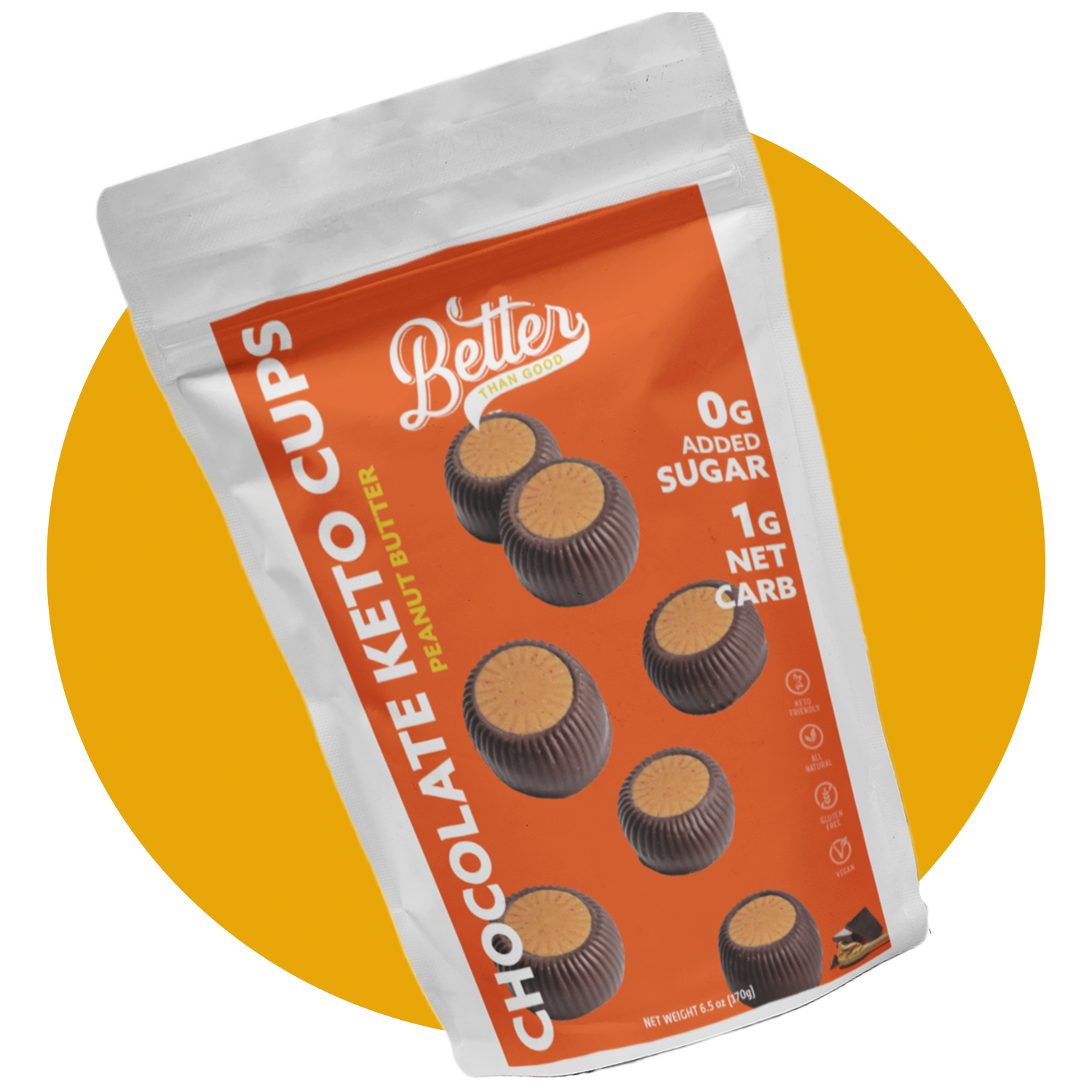 Low Carb Peanut Butter Cups 6oz (1 Pack)