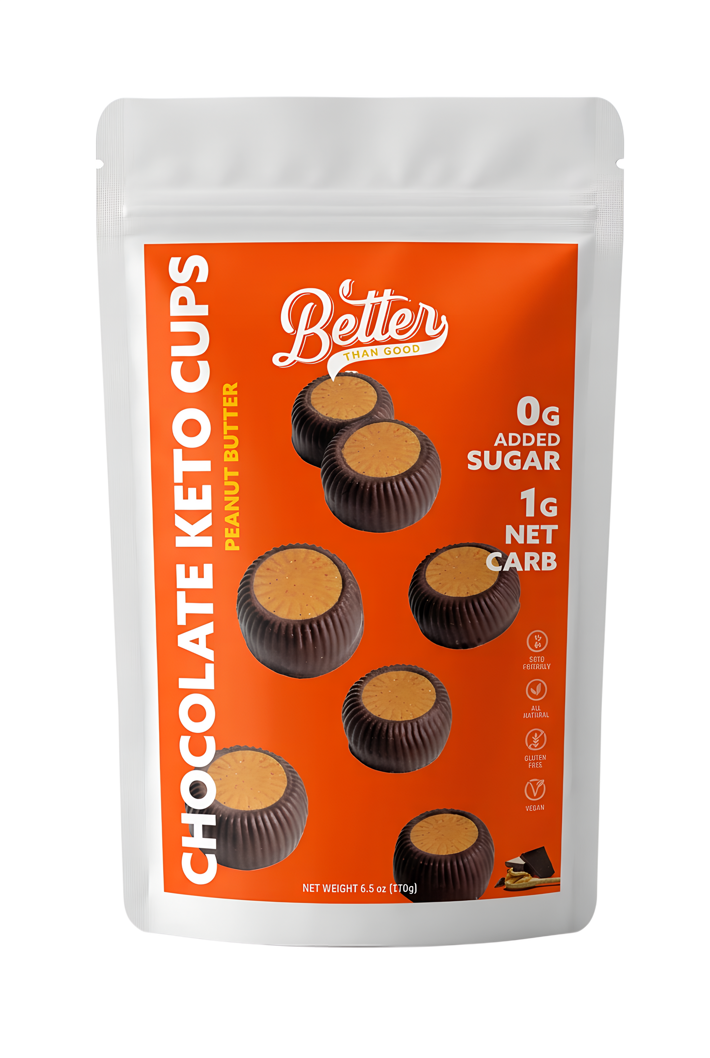 Keto Chocolate Peanut Butter Cups 6oz (2 Pack)