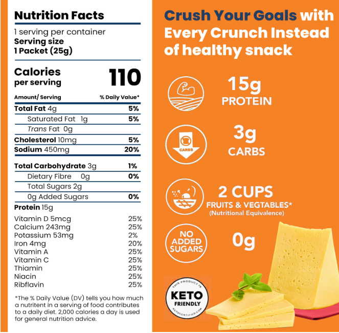Baked Cheddar Protein Crisps