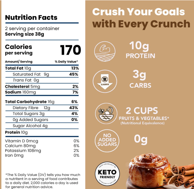 Cinnamon Roll Coated Protein Crisps